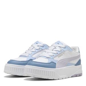 Puma Childrens/Kids Karmen II Leather Platform Sneakers / White/Lilac